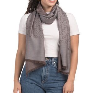 Gucci Taupe Logo Scarf